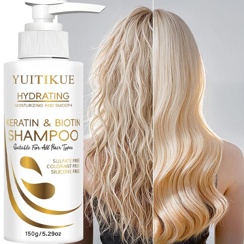YUITIKUE Keratin & Biotin Hydrating Shampoo | Natural Gentle Formula, Daily Hair Care 150g - JromoCompany